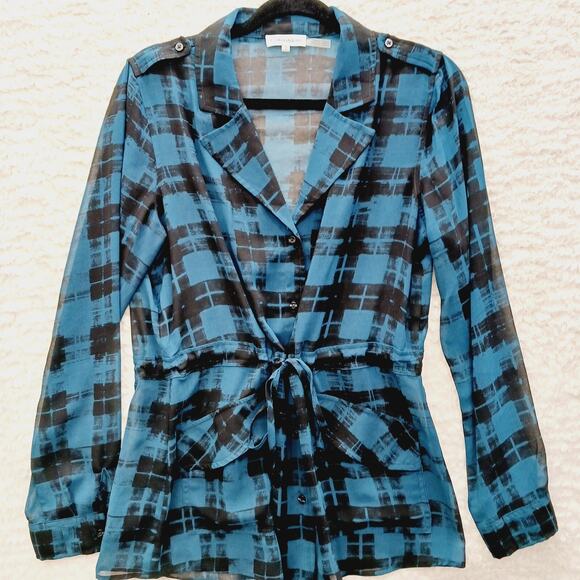 Blouse Jacket Button-Up Size S Power Look Office Siren Minimalist Modernist - Picture 1 of 16